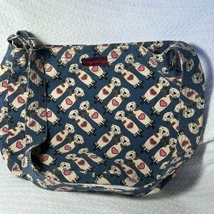 Bungalow 360 Sea Otter Messenger Tote Crossover Bag Blue Canvas